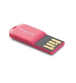 Verbatim 8GB Micro USB Flash Drive - Hot Pink,Minimum Qty. 12 - 47424