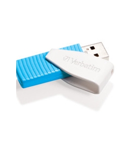 Verbatim 8GB Swivel USB Flash Drive - Caribbean Blue,Minimum Qty. 10 - 49812