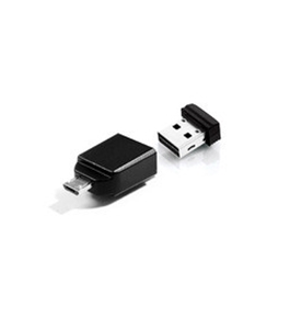Verbatim 16GB Nano USB Flash Drive with USB OTG Micro Adapter - Black,Minimum Qty. 10 - 49821