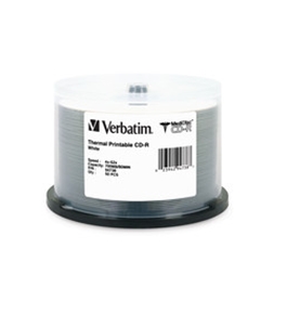 Verbatim CD-R 80min 52X with Digital Vinyl/White Inkjet Printable Surface, Hub Printable - 50pk Spindle,Minimum Qty. 2 - 94550