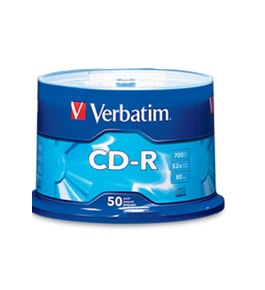 Verbatim CD-R 700MB 52X with Branded Surface - 50pk Spindle,Minimum Qty. 5 - 94691