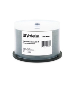 Verbatim CD-R 700MB 52X DataLifePlus White Thermal Printable, Hub Printable - 50pk Spindle,Minimum Qty. 5 - 94795