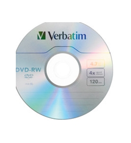 Verbatim DVD-RW 4.7GB 4X with Branded Surface - 1pk Slim Case,Minimum Qty. 10 - 94836