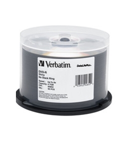 Verbatim DVD-R 4.7GB 8X DataLifePlus Shiny Silver Silk Screen Printable - 50pk Spindle,Minimum Qty. 4 - 94852