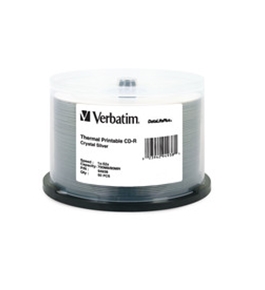 Verbatim CD-R 700MB 52X DataLifePlus Crystal Thermal Printable - 50pk Spindle,Minimum Qty. 5 - 94938