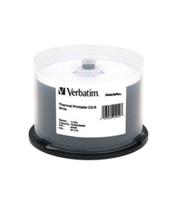 Verbatim CD-R 700MB 52X DataLifePlus White Thermal Printable - 50pk Spindle,Minimum Qty. 5 - 94949