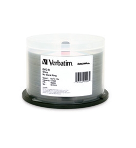 Verbatim DVD-R 4.7GB 16X DataLifePlus Shiny Silver Silk Screen Printable - 50pk Spindle,Minimum Qty. 4 - 95203