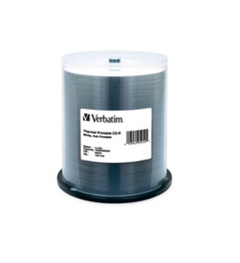 Verbatim CD-R 700MB 52X Silver Inkjet Printable - 100pk Spindle,Minimum Qty. 4 - 95256