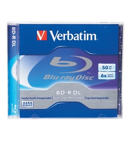 Verbatim 96911 50 GB 6x Blu-ray Double-Layer Recordable Disc BD-R DL, 1-Disc Jewel Case,Minimum Qty. 5