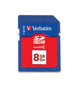 Verbatim 8GB SDHC Memory Card, Class 4,Minimum Qty. 4 - 97303