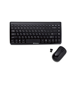 Verbatim Wireless Mini Slim Keyboard and Optical Mouse - Black,Minimum Qty. 6 - 97472