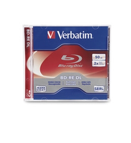 Verbatim BD-RE DL 50GB 2X with Branded Surface - 1pk Jewel Case,Minimum Qty. 5 - 97536