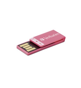 Verbatim 4GB Clip-It USB Flash Drive - Pink,Minimum Qty. 4 - 97549