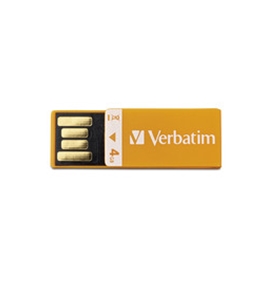 Verbatim 4GB Clip-It USB Flash Drive - Orange,Minimum Qty. 4 - 97551