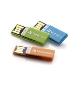 Verbatim 4GB Clip-It USB Flash Drive - Green,Minimum Qty. 4 - 97563