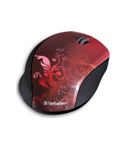 Verbatim Wireless Notebook Optical Mouse, Design Series - Red,Minimum Qty. 4 - 97784