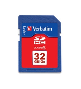 Verbatim 32GB SDHC Memory Card, Class 4,Minimum Qty. 4 -97990