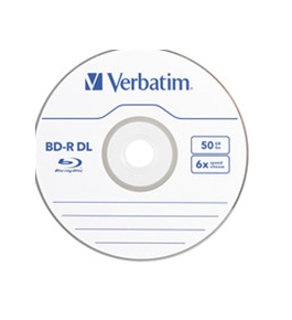 Verbatim BD-R DL 50GB 6X with Branded Surface - 25pk Spindle,Minimum Qty. 6 - 98356