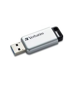 Verbatim 32GB Store'n' Go Secure Pro USB 3.0 Flash Drive with AES 256 Hardware Encryption - Silver,Minimum Qty. 4 - 98665