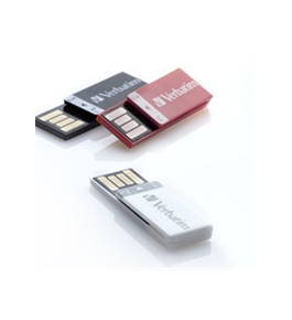 Verbatim 8GB Clip-It USB Flash Drive - 3pk - Black, White, Red,Minimum Qty. 12 - 98674