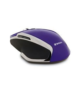 Verbatim Wireless Notebook 6-Button Deluxe Blue LED Mouse ? Purple,Minimum Qty. 4 - 99017