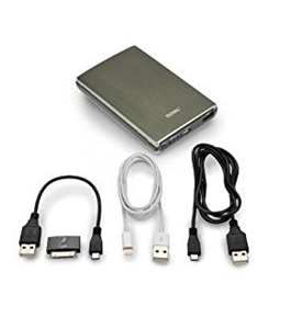 Royal Portable Power Pack 10000 mAh for iPod, iPhone, Android and Windows Smartphones (Silver/black)