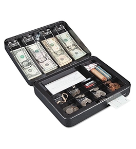 Hercules Cash Box, Keylock, Coin And Cash, 11 7/8" X 9 1/2" X 3 3/4", Silver By: FireKing