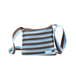 Mini Shoulder Bag, Ocean Blue & Soft Brown