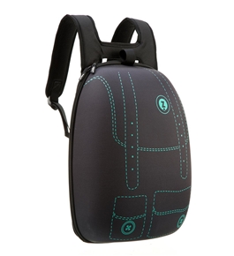 Shell Backpack, Black with green pockets print