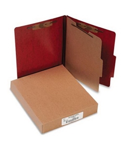 ACCO 15004 ACCO Presstex 20-Point Classification Folders, Letter, 4-Section, Red, 10/Box