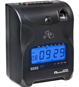 Acroprint ATR360 Electronic Top-Loading Time Recorder with Digital Display and Biometric Finger Scan Time Clock