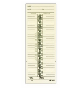 Adams Time Cards, Named Day Format, 3.4 x 9 Inches, Manila, 1-Sided, 400 Count (9659-400)