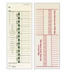 Adams Time Cards, Numbered Day Format, 3.4 x 9 Inches, Manila, 2-Sided, 200 Count (9657-200)