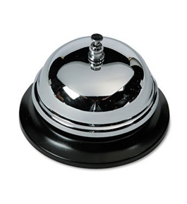 Advantus Call Bell, 3.38 Inch Diameter, Brushed Nickel with Black Base (CB10000)