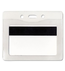 Advantus Vinyl Prepunched Security Badge ID Holders, Horizontal Style 50 Count (75411)