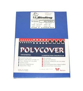Akiles Polycovers 16 MIL Thick, Blue Color (Size: 8.5" X 11" Emboss: LEATHER)