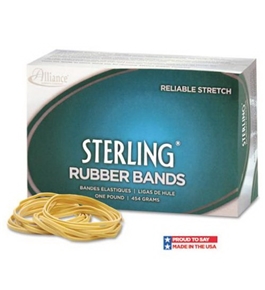 Alliance Sterling Ergonomically Correct Rubber Bands, #107, 0.625 x 7 Inches, 50 per 1lb Box (25075)