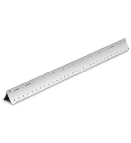 Alumicolor 3000 Series 12-Inch Silver Hollow Aluminum Triangular Engineer Scale (3230-1)
