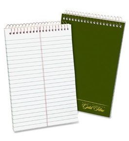 Ampad Gold Fibre Classic Steno Notebook, Green Cover, White Paper, 6 x 9, Gregg Rule, 100-Sheets, 1-Each