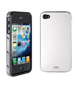 Artwizz Seejacket Alu for Iphone 4 / 4S -Silver-aluminium Cover with Silicone Inlay