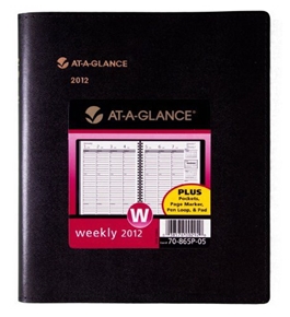 AT-A-GLANCE Plus Weekly Appointment Book, 6 x 9 Inches, Black, 2012 (70-865P-05)