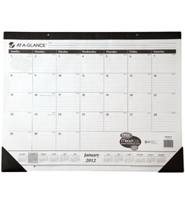 AT-A-GLANCE Recycled Desk Pad, 22 x 17 Inches, White, 2012 (SK24B-00)