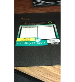 AT-A-GLANCE Recycled Monthly Planner, 9-Inch x 11-Inch, Black, 2012/2013 (70-074-05)