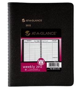 AT-A-GLANCE Recycled Weekly Planner, 6 x 9 Inches, Black, 2012 (70-855-05)