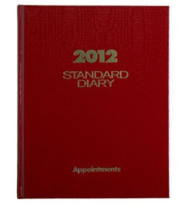 AT-A-GLANCE Standard Diary, Recycled Daily Appointment Book, 8 x 10 Inches, Red, 2012 (SD910-13)