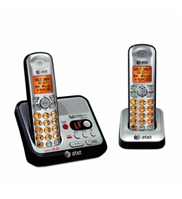 AT&T EL52200 DECT 6.0 Cordless Phone, Silver/Black, 2 Handsets