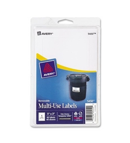 Avery 5450 Removable Print or Write Labels, 3" x 5" - White (Pack of 40)