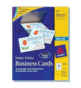 Avery Business Cards for Inkjet Printers, Matte, White, Pack of 250 (08371)