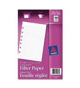 Avery Filler Paper, 5.5 x 8.5 Inches, 100 Sheets (14230)