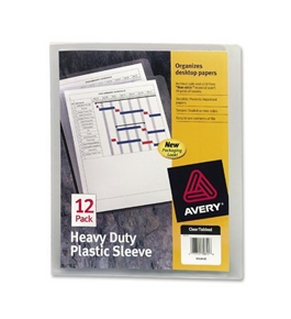 Avery Heavy-Duty Plastic Sleeves, Polypropylene, Letter Size, Clear, 12 per Pack (72611)